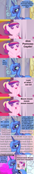 Size: 1120x5670 | Tagged: safe, artist:beavernator, princess cadance, princess luna, alicorn, pegasus, pony, baby, baby pony, baby talk, beavernator is trying to murder us, bipedal, comic, cute, cutedance, female, filly, foal, food, frown, hoof hold, lidded eyes, macaroni, mare, open mouth, pasta, pegasus cadance, s1 luna, sitting, smiling, squishy cheeks, unamused