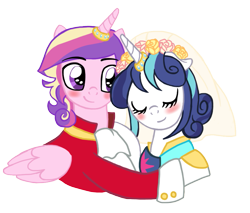 Size: 929x790 | Tagged: safe, artist:reina-del-caos, gleaming shield, prince bolero, princess cadance, shining armor, alicorn, pony, unicorn, female, gleaming bolero, male, rule 63, straight