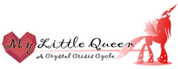 Size: 384x150 | Tagged: safe, queen chrysalis, changeling, changeling queen, author:pen mightier, cover, fanfic, female, horn