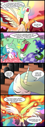 Size: 713x2000 | Tagged: safe, artist:madmax, discord, princess celestia, princess luna, alicorn, pony, comic:memories of the sun, comic, commission, crossover, doctor who, rings of akhaten