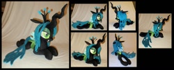 Size: 1408x567 | Tagged: safe, artist:fireflytwinkletoes, queen chrysalis, changeling, changeling queen, irl, photo, plushie