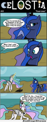 Size: 1300x3341 | Tagged: safe, artist:bredgroup, princess celestia, princess luna, alicorn, pony, comic:celostia, cannibalism, comic, funny, ponies eating meat, translation