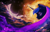 Size: 2000x1294 | Tagged: safe, artist:blindcoyote, princess luna, alicorn, pony, eyes closed, moon, night, solo