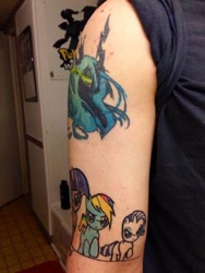 Size: 360x480 | Tagged: safe, queen chrysalis, rainbow dash, rarity, twilight sparkle, human, season 2, irl, irl human, photo, tattoo, update