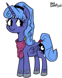 Size: 478x600 | Tagged: safe, artist:ben garrison, artist:nohooves, edit, princess luna, alicorn, pony, alternate hairstyle, artemis luna, ben garrison, ben garrison edits, female, mare, s1 luna, simple background, solo, white background