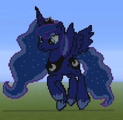 Size: 472x462 | Tagged: safe, princess luna, alicorn, pony, minecraft, minecraft pixel art, pixel art, solo