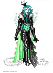 Size: 2550x3509 | Tagged: safe, artist:anightlypony, queen chrysalis, human, armor, humanized, solo