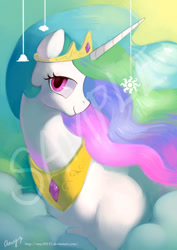 Size: 600x846 | Tagged: safe, artist:amy30535, princess celestia, alicorn, pony, looking at you, sample, solo, wip