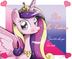 Size: 1825x1518 | Tagged: safe, artist:the-butch-x, princess cadance, alicorn, pony, female, heart, heart eyes, solo, tongue out, wingding eyes