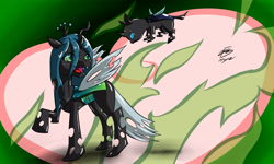 Size: 5000x3000 | Tagged: safe, artist:helenanyadepie, queen chrysalis, changeling, changeling queen, digital art, love, mommy chrissy, mother