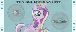 Size: 1842x783 | Tagged: artist needed, safe, princess cadance, alicorn, pony, bits, female, horn, money