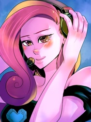 Size: 525x700 | Tagged: safe, artist:bakki, princess cadance, headphones, humanized, solo