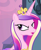 Size: 301x364 | Tagged: safe, princess cadance, alicorn, pony, crown, female, horn, mare, multicolored mane, solo