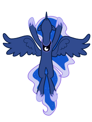 Size: 3000x4000 | Tagged: safe, artist:mythilas, princess luna, alicorn, pony, simple background, solo, spread wings, transparent background, vector