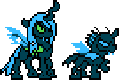 Size: 134x90 | Tagged: safe, artist:khaomortadios, queen chrysalis, changeling, changeling queen, megapony, pixel art, sprite, video game