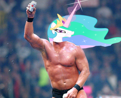 Size: 612x500 | Tagged: safe, edit, princess celestia, barely pony related, beer, stone cold, stone cold steve austin, wwe