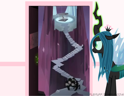 Size: 1280x986 | Tagged: safe, cerberus (character), lord tirek, queen chrysalis, cerberus, changeling, changeling queen, exploitable meme, fluffle puff's closet, meme, multiple heads, tartarus, three heads