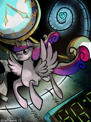 Size: 500x667 | Tagged: safe, artist:blindcoyote, princess cadance, alicorn, pony, 30 minute art challenge, doctor who, swapped cutie marks, time lady, time lord