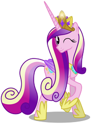 Size: 4880x6640 | Tagged: safe, artist:jordila-forge, princess cadance, alicorn, pony, absurd resolution, crown, female, jewelry, mare, one eye closed, raised hoof, regalia, simple background, solo, svg, transparent background, vector, wink