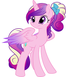 Size: 1024x1195 | Tagged: safe, artist:kp-shadowsquirrel, artist:parclytaxel, derpibooru exclusive, princess cadance, alicorn, pony, female, filly, foal, simple background, smiling, solo, teen princess cadance, teenager, transparent background, vector, younger