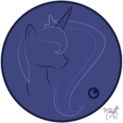 Size: 1000x1000 | Tagged: safe, artist:midnightsix3, princess luna, alicorn, pony, lunadoodle, minimalist, solo