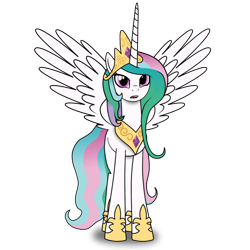 Size: 894x894 | Tagged: safe, artist:christiancerda, princess celestia, alicorn, pony, open mouth, solo, standing