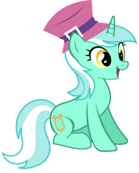 Size: 1960x2456 | Tagged: safe, artist:dawnmistpony, lyra heartstrings, pony, unicorn, hat, simple background, smiling, solo, vector, white background