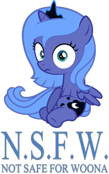 Size: 1450x2303 | Tagged: safe, artist:zacatron94, princess luna, alicorn, pony, cute, filly, looking at you, not safe for woona, simple background, sitting, solo, transparent background, wide eyes, woona