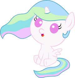 Size: 6000x6238 | Tagged: safe, artist:serenawyr, princess celestia, alicorn, pony, absurd resolution, baby, baby pony, cewestia, cute, cutelestia, filly, foal, simple background, solo, transparent background, vector