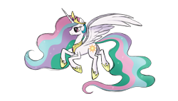 Size: 3500x2000 | Tagged: safe, artist:kzinch, princess celestia, alicorn, pony, flying, sketch, solo