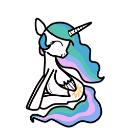 Size: 800x800 | Tagged: safe, artist:jolteongirl, princess celestia, alicorn, pony, preglestia, pregnant, solo