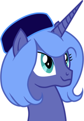 Size: 556x800 | Tagged: source needed, safe, artist:durger, princess luna, alicorn, pony, alternate hairstyle, hat, s1 luna, simple background, solo, transparent background, vector