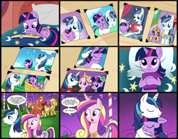 Size: 2350x1832 | Tagged: safe, artist:madmax, apple bloom, applejack, big macintosh, princess cadance, shining armor, spike, twilight sparkle, twilight sparkle (alicorn), alicorn, dragon, earth pony, pony, unicorn, bbbff, brother and sister, colt, colt shining armor, comic, cute, female, filly, filly twilight sparkle, hug, male, mare, shining adorable, siblings, stallion, teenager, twiabetes, younger