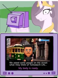 Size: 768x1024 | Tagged: safe, princess celestia, alicorn, pony, exploitable meme, meme, my body is ready, my body is reggie, obligatory pony, princess molestia, reggie fils-aime, tomodachi life, tv meme