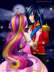 Size: 1701x2268 | Tagged: safe, artist:vika01, princess cadance, shining armor, clothes, female, humanized, male