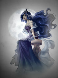 Size: 800x1071 | Tagged: safe, artist:fantazyme, princess luna, human, humanized, moon, solo