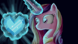 Size: 1920x1080 | Tagged: safe, artist:sakurawolfer, princess cadance, alicorn, pony, crystal heart, solo, wallpaper