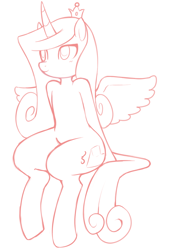 Size: 676x1000 | Tagged: safe, artist:redintravenous, princess cadance, alicorn, pony, female, horn, solo, wide hips