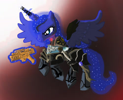 Size: 2010x1650 | Tagged: artist needed, source needed, safe, princess luna, alicorn, pony, flying, inquisition, inquisitor, purity seal, solo, warhammer (game), warhammer 40k