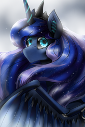 Size: 2000x3000 | Tagged: safe, artist:skyrore1999, princess luna, alicorn, pony, robot, lunabotic, solo