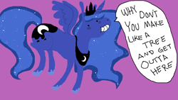 Size: 1024x576 | Tagged: safe, artist:gabbish, princess luna, alicorn, pony, back to the future, movie quote, solo