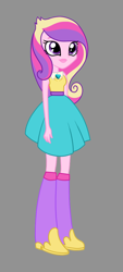 Size: 516x1140 | Tagged: safe, artist:disfiguredstick, princess cadance, equestria girls, clothes, female, multicolored hair, solo