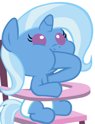 Size: 2500x3240 | Tagged: safe, artist:beavernator, derpibooru import, trixie, pony, unicorn, baby, baby pony, diaper, female, filly, foal, high res, highchair, simple background, sitting, solo