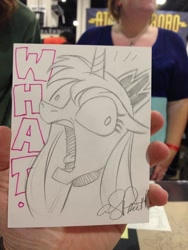 Size: 600x800 | Tagged: safe, artist:andypriceart, princess luna, alicorn, pony, andy you magnificent bastard, angry, derp, solo, traditional art, wat, yelling