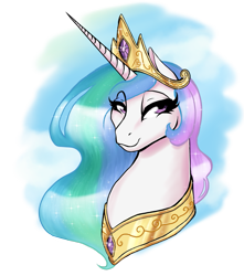 Size: 841x950 | Tagged: safe, artist:black-rose-studios, princess celestia, alicorn, pony, looking at you, portrait, solo