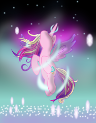 Size: 4092x5250 | Tagged: safe, artist:theshadowstone, princess cadance, alicorn, pony, absurd resolution, filly, solo, transformation