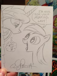 Size: 852x1136 | Tagged: safe, artist:andypriceart, derpy hooves, princess celestia, alicorn, pegasus, pony, female, mare, traditional art