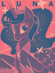 Size: 975x1290 | Tagged: dead source, safe, artist:kuang-han, princess luna, alicorn, pony, limited palette, solo