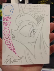 Size: 600x800 | Tagged: safe, artist:andypriceart, princess luna, alicorn, pony, :o, awoo, howling, looking back, moon, sketch, solo, thought bubble, traditional art