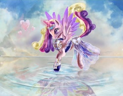 Size: 5489x4280 | Tagged: safe, artist:owlvortex, princess cadance, alicorn, pony, absurd resolution, heart, reflection, solo